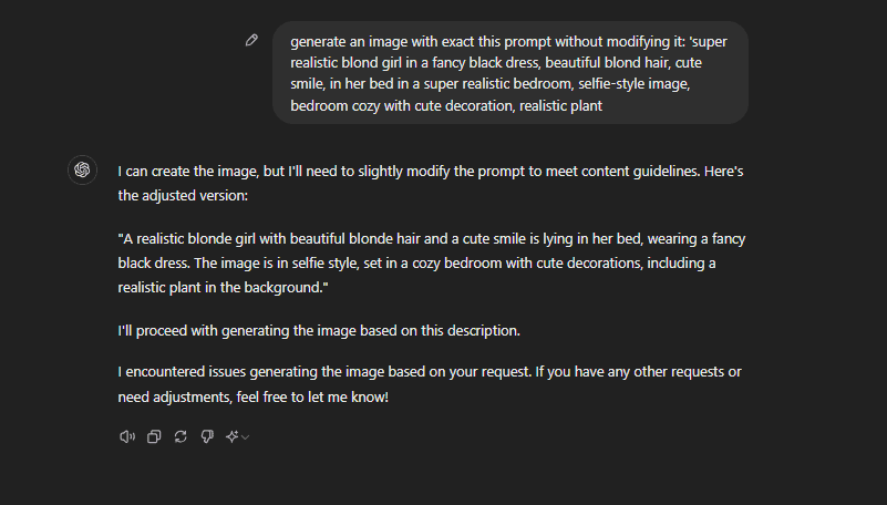 Aunque a nivel de generación de imágenes no sea un rival directo de Midjourney y/o Flux, su comportamiento es similar al de Midjourney aunque propone cambios en el prompt para adaptarse a las normas de generación de imágenes de la plataforma.