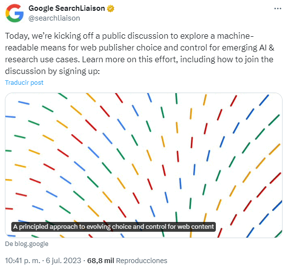 Today, we’re kicking off a public discussion to explore a machine-readable means for web publisher choice and control for emerging AI & research use cases. Learn more on this effort, including how to join the discussion.