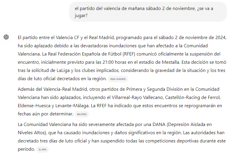 Si profundizamos, ChatGPT Search tiene la respuesta correcta. Pero no la ha sabido introducir en el resultado anterior.