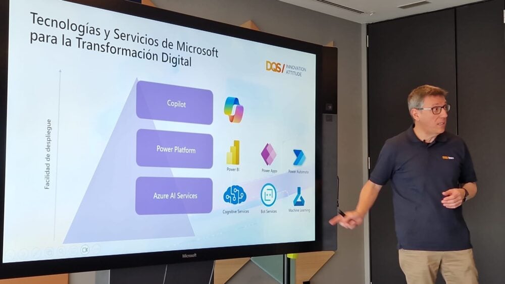 Enrique Bernat (Head of DATA&IA) hablando de las soluciones de transformación digital de Microsoft.