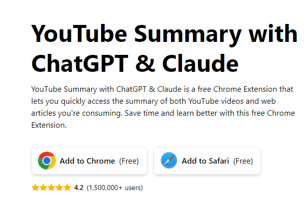 YouTube Summary with ChatGPT & Claude